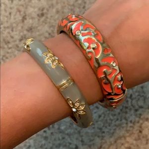 Two Bracelets - Coral and Grey